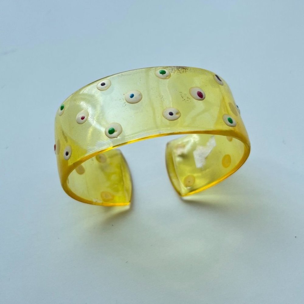 Vintage Celluloid Polkadot Bangle